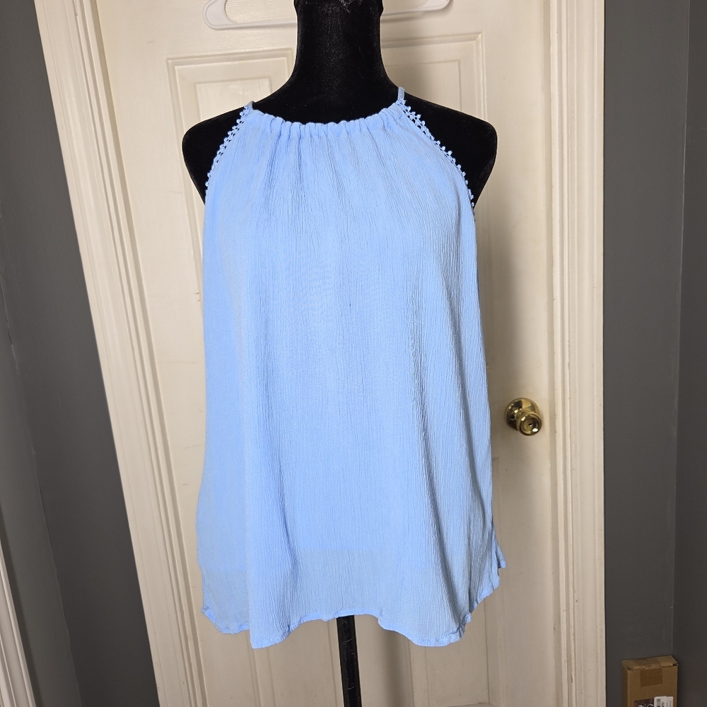 LOFT light Blue Sleeveless Top Womens Size Small